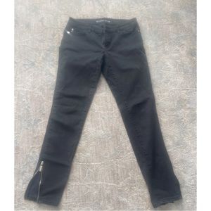 Michael Kors black denim zipper ankle jeans